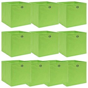 Cajas de almacenaje 10 uds tela verde 32x32x32 cm Cajas de almacenaje 10 uds tela verde 32x32x32 cm