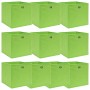 Cajas de almacenaje 10 uds tela verde 32x32x32 cm