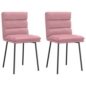 Sillas de comedor 2 unidades terciopelo rosa Sillas de comedor 2 unidades terciopelo rosa