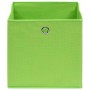 Cajas de almacenaje 10 uds tela verde 32x32x32 cm