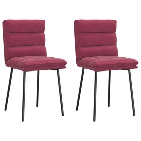 Sillas de comedor 2 unidades terciopelo rojo tinto Sillas de comedor 2 unidades terciopelo rojo tinto