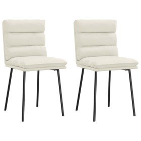 Sillas de comedor 2 unidades terciopelo crema Sillas de comedor 2 unidades terciopelo crema