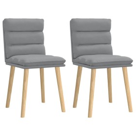 Sillas de comedor giratorias 2 unidades tela gris claro Sillas de comedor giratorias 2 unidades tela gris claro