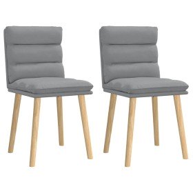 Sillas de comedor giratorias 2 unidades tela gris claro Sillas de comedor giratorias 2 unidades tela gris claro