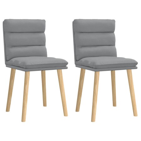 Sillas de comedor giratorias 2 unidades tela gris claro