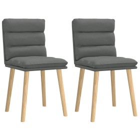 Sillas de comedor 2 unidades tela gris oscuro Sillas de comedor 2 unidades tela gris oscuro