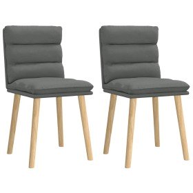 Sillas de comedor 2 unidades tela gris oscuro Sillas de comedor 2 unidades tela gris oscuro