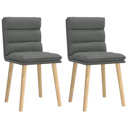 Sillas de comedor 2 unidades tela gris oscuro