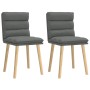 Sillas de comedor 2 unidades tela gris oscuro