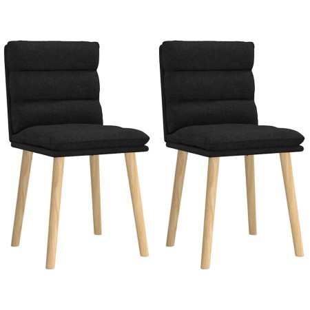 Sillas de comedor 2 unidades tela negro
