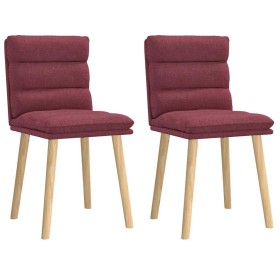 Sillas de comedor 2 unidades tela rojo tinto Sillas de comedor 2 unidades tela rojo tinto