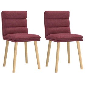 Sillas de comedor 2 unidades tela rojo tinto Sillas de comedor 2 unidades tela rojo tinto