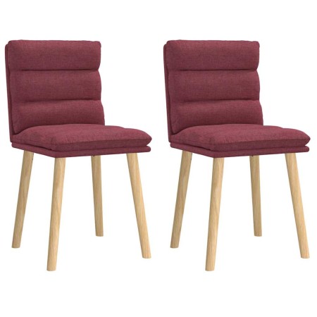 Sillas de comedor 2 unidades tela rojo tinto