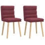 Sillas de comedor 2 unidades tela rojo tinto
