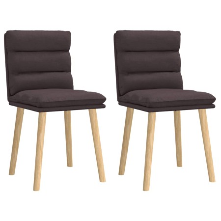 Sillas de comedor 2 unidades tela marrón oscuro
