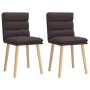 Sillas de comedor 2 unidades tela marrón oscuro