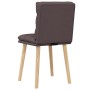 Sillas de comedor 2 unidades tela marrón oscuro