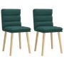 Sillas de comedor 2 unidades tela verde oscuro