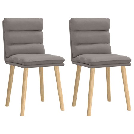 Sillas de comedor 2 unidades tela gris taupé