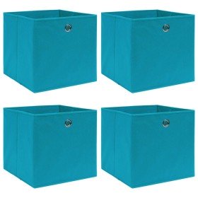 Cajas de almacenaje 4 uds tela azul celeste 32x32x32 cm Cajas de almacenaje 4 uds tela azul celeste 32x32x32 cm