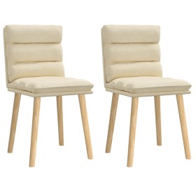 Sillas de comedor 2 unidades tela color crema Sillas de comedor 2 unidades tela color crema