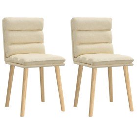 Sillas de comedor 2 unidades tela color crema Sillas de comedor 2 unidades tela color crema