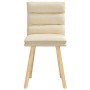 Sillas de comedor 2 unidades tela color crema