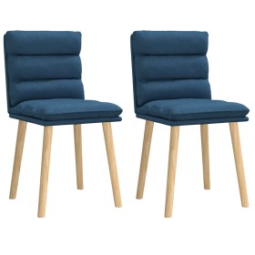 Sillas de comedor 2 unidades tela azul Sillas de comedor 2 unidades tela azul