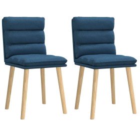 Sillas de comedor 2 unidades tela azul Sillas de comedor 2 unidades tela azul