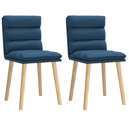 Sillas de comedor 2 unidades tela azul