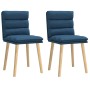 Sillas de comedor 2 unidades tela azul