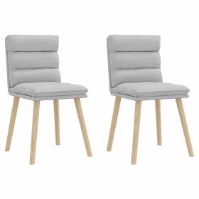 Sillas de comedor 2 uds tela gris nube Sillas de comedor 2 uds tela gris nube