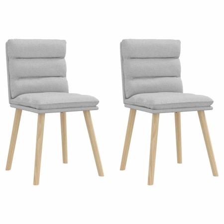 Sillas de comedor 2 uds tela gris nube