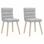 Sillas de comedor 2 uds tela gris nube