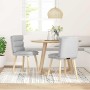 Sillas de comedor 2 uds tela gris nube