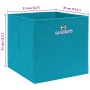 Cajas de almacenaje 4 uds tela azul celeste 32x32x32 cm