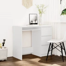 Weißer Sperrholzschreibtisch 90x45x76 cm von vidaXL, Schreibtische - Ref: Foro24-801373, Preis: 110,07 €, Rabatt: %