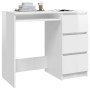 Hochglanz-weißer Sperrholzschreibtisch 90x45x76 cm von vidaXL, Schreibtische - Ref: Foro24-801379, Preis: 139,54 €, Rabatt: %
