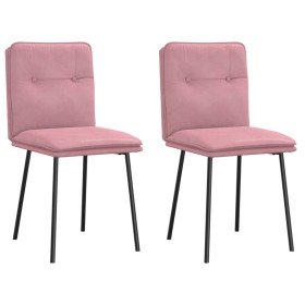 Sillas de comedor 2 unidades terciopelo rosa Sillas de comedor 2 unidades terciopelo rosa
