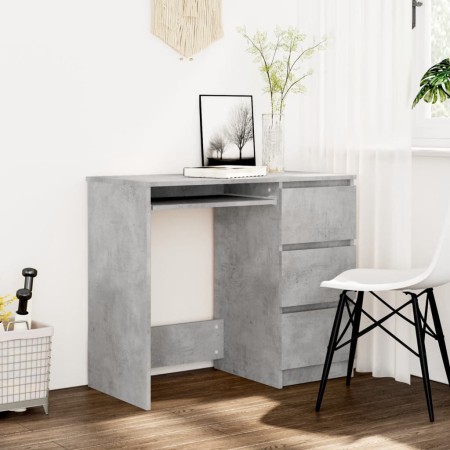 Escritorio de madera contrachapada gris hormigón 90x45x76 cm de vidaXL, Escritorios - Ref: Foro24-801377, Precio: 91,36 €, De...