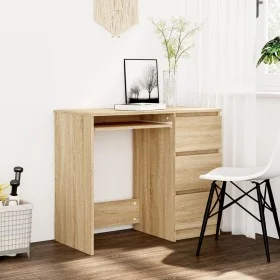Schreibtisch aus Sperrholz in Sonoma Eiche Farbe 90x45x76 cm von vidaXL, Schreibtische - Ref: Foro24-801376, Preis: 94,95 €, ...