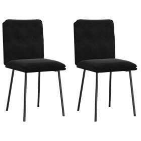 Sillas de comedor 2 unidades terciopelo negro Sillas de comedor 2 unidades terciopelo negro