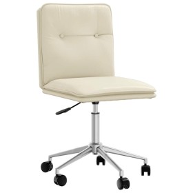 Silla de comedor de cuero sintético color crema Silla de comedor de cuero sintético color crema