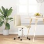 Silla de comedor de cuero sintético color crema
