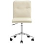 Silla de comedor de cuero sintético color crema