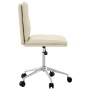 Silla de comedor de cuero sintético color crema