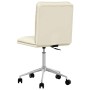 Silla de comedor de cuero sintético color crema