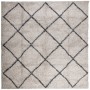 Alfombra pelo largo moderna PAMPLONA beige antracita 120x120 cm