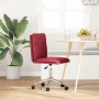 Silla de comedor de cuero sintético rojo tinto