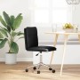 Silla de comedor de cuero sintético negra